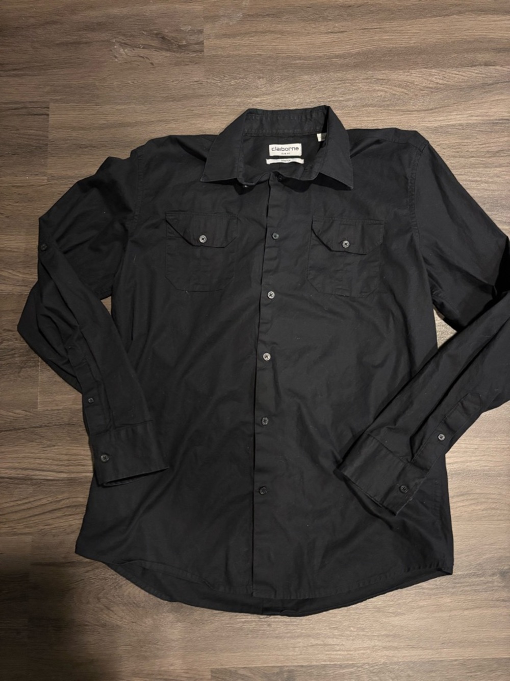Claiborne Black Men's Long-Sleeve Button-Down Shirt